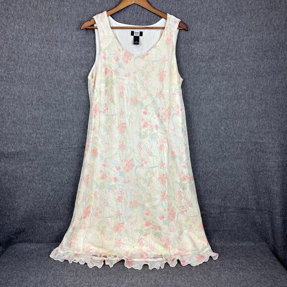 Studio 1940 Light Floral Slip Dress Ruffled Hem Sz 18 Spring Easter Y2K - Picture 1 of 10